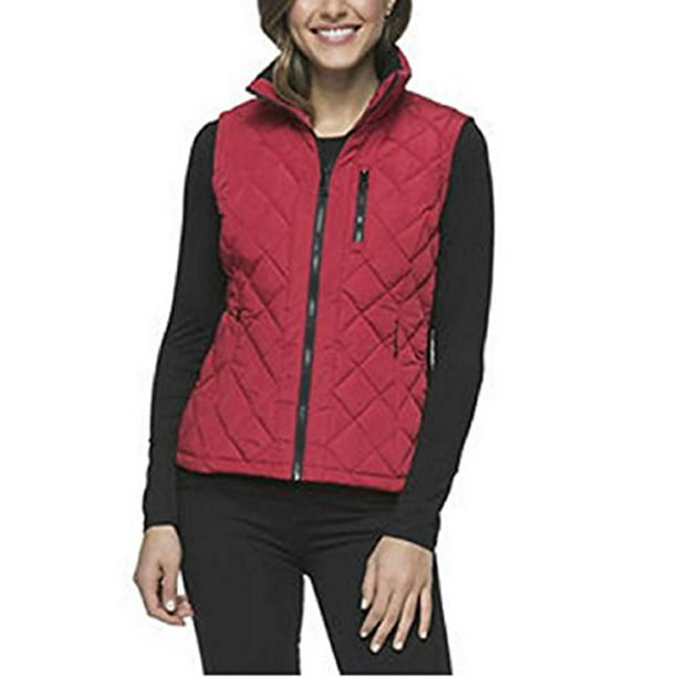 Andrew Marc Women's Quilted Assymmetrical Vest Marc New York Fuchsia Size M 